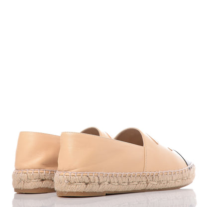 Chanel Lambskin CC Espadrilles 36 Beige Black 4 of 11