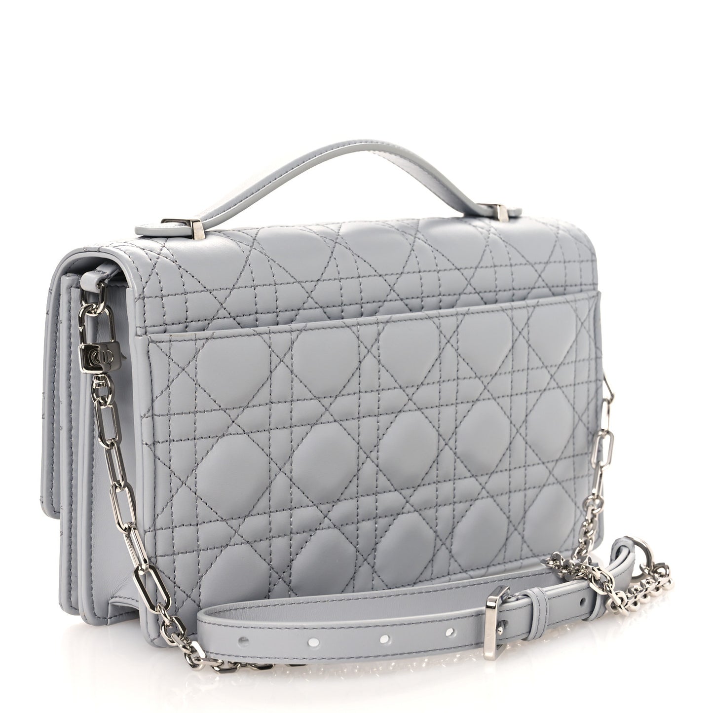 Lambskin Cannage My Dior Top Handle Bag Cloud Blue