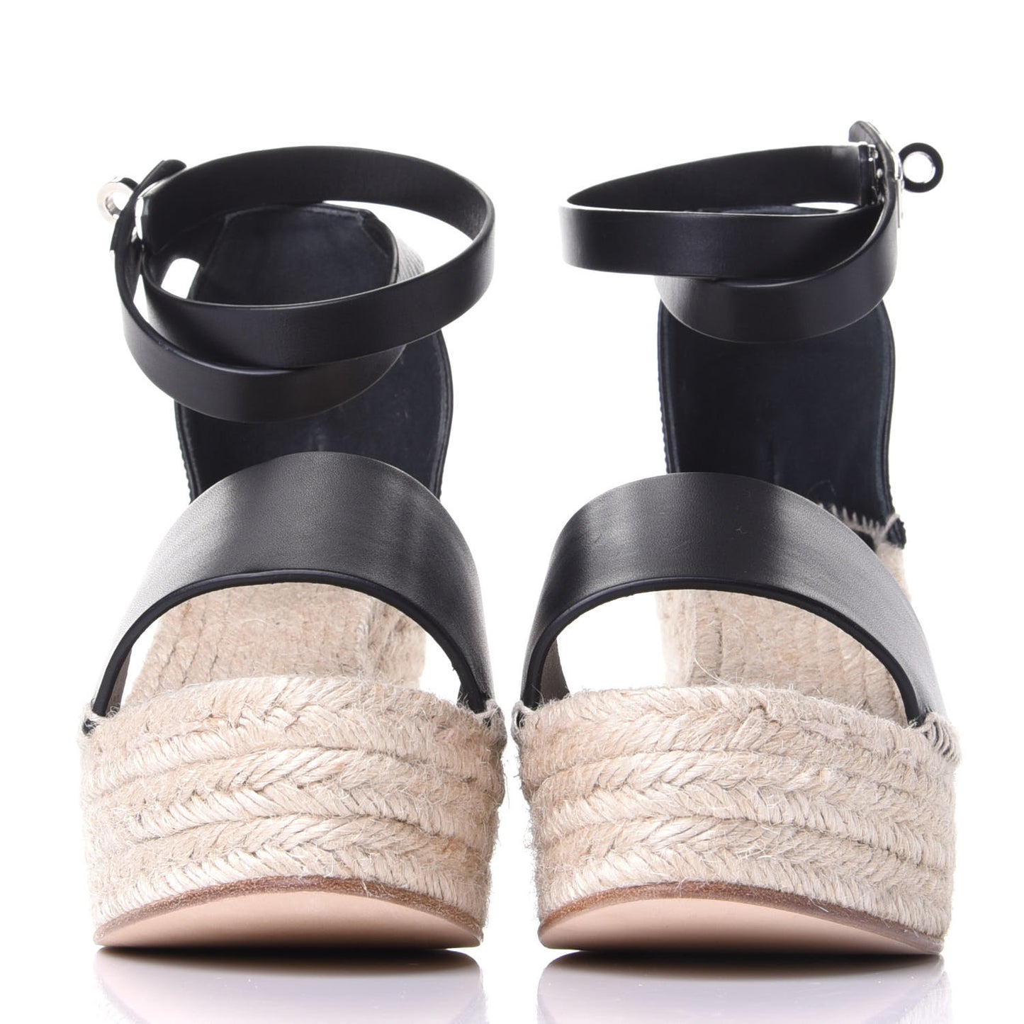 Calfskin Tipoli Espadrille Wedges 39 Black
