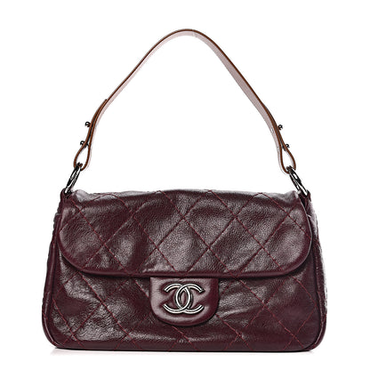 Chanel Glazed Calfskin Stitched On The Road Flap Plum 1 of 10