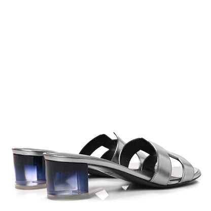 Hermes Metallic Nappa Oasis Sandals 37.5 Gris Argente 4 of 7