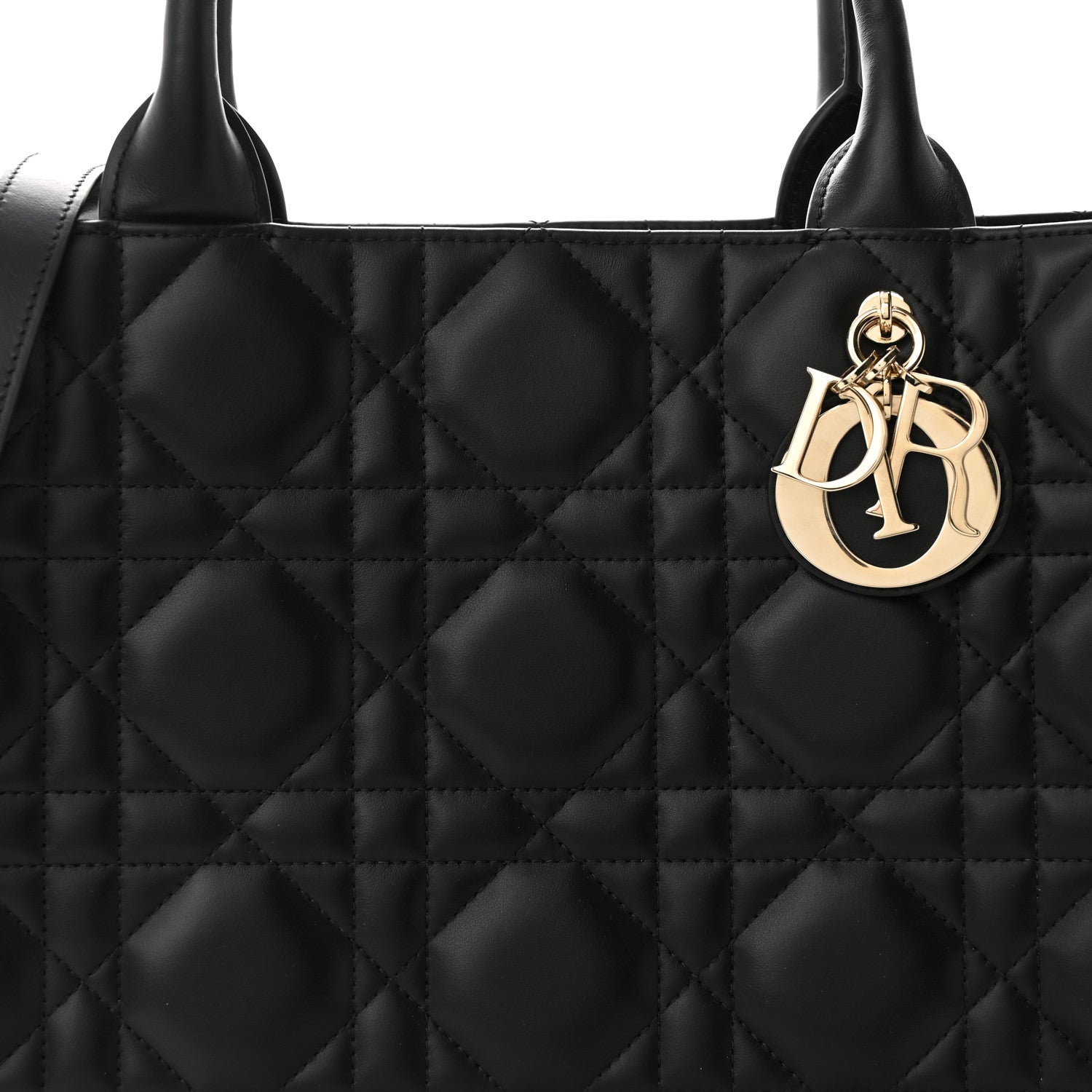 Christian Dior Calfskin Macro Cannage Medium Book Tote Black 7 of 9