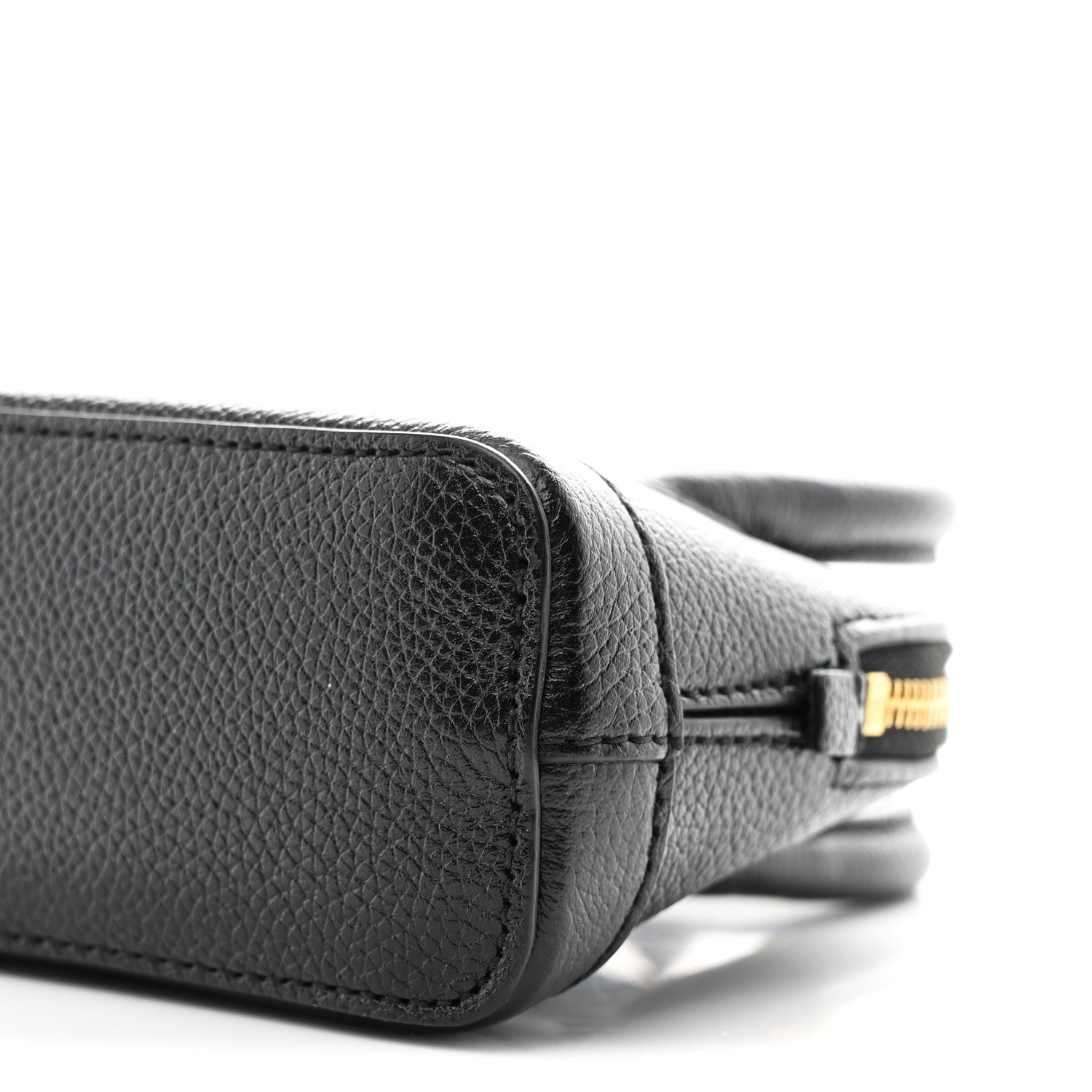 Balenciaga Grained Calfskin Logo Mini Ville Top Handle Bag Black White 10 of 10