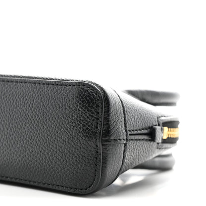 Balenciaga Grained Calfskin Logo Mini Ville Top Handle Bag Black White 10 of 10