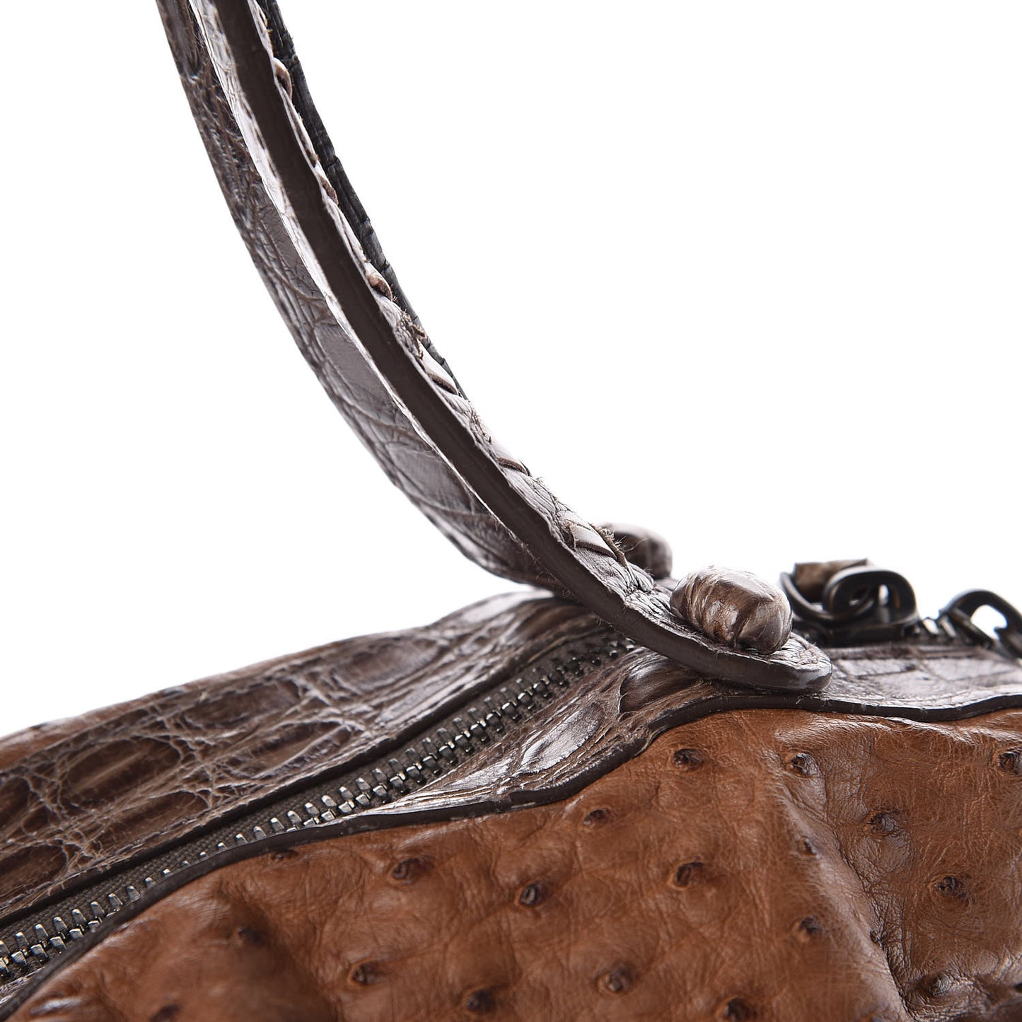 Ostrich Crocodile Shoulder Bag Noce