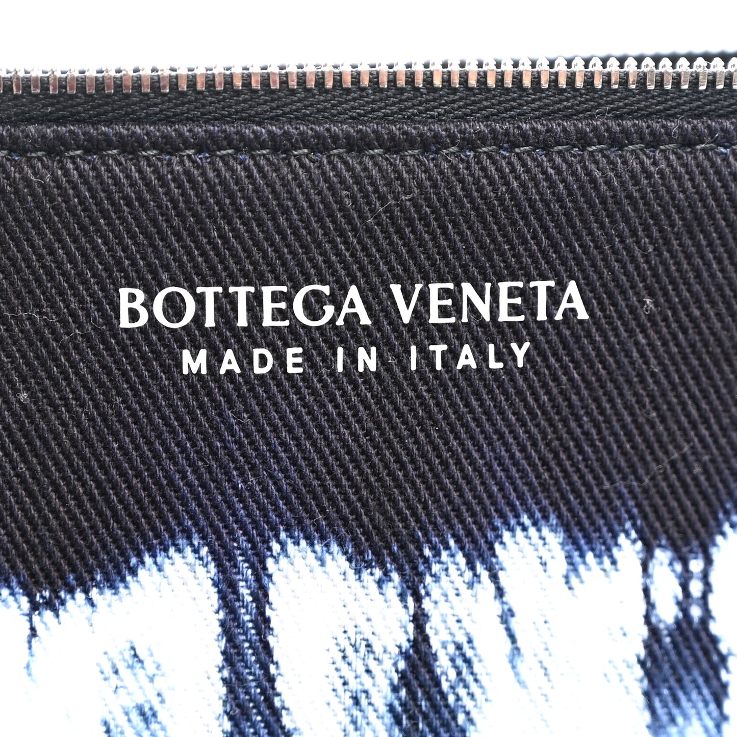 Denim Tie Dye Maxi Intrecciato Large Arco Tote Navy White