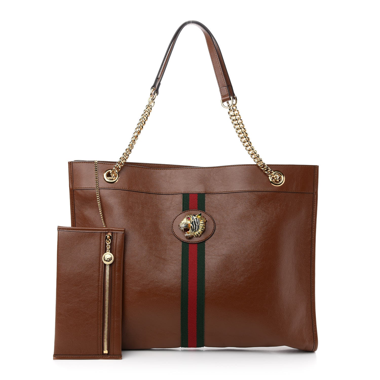 Gucci Calfskin Large Rajah Chain Tote Cuir 1 of 10