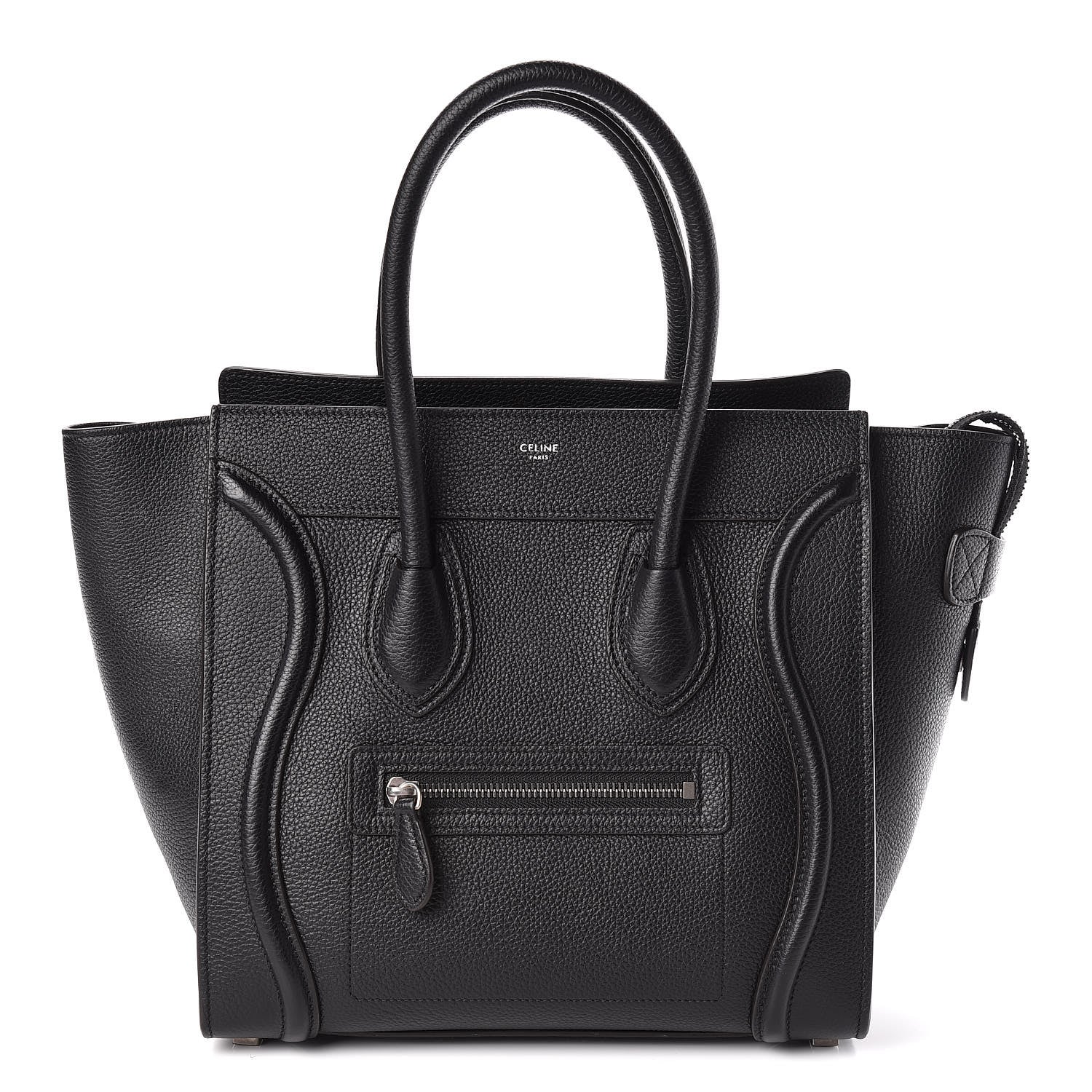 Celine Drummed Calfskin Micro Luggage Black 1 of 10
