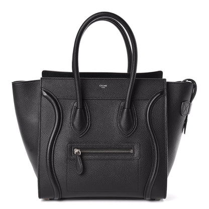 Celine Drummed Calfskin Micro Luggage Black 1 of 10
