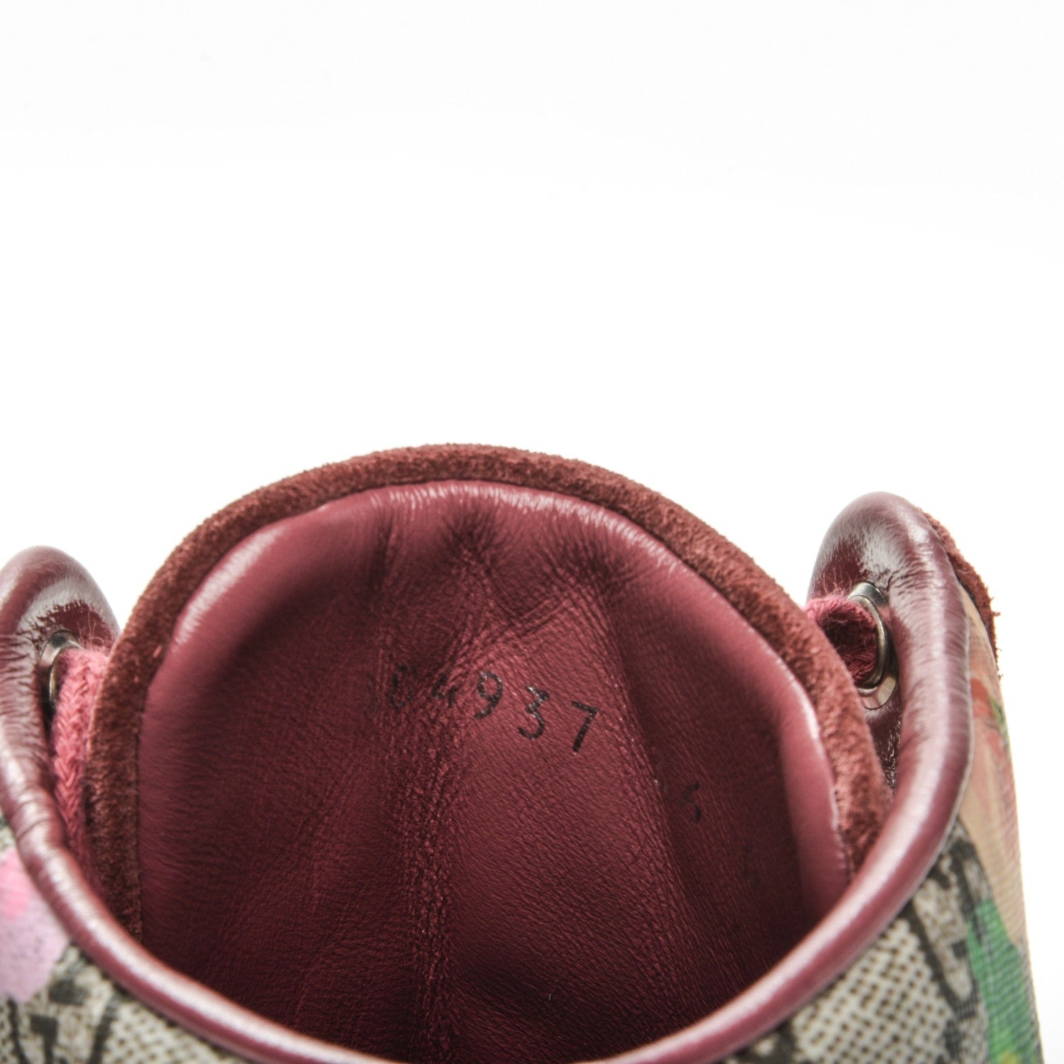 Gucci GG Supreme Monogram Blooms Womens High Top Sneakers 36 Beige Multicolor Dry Rose 5 of 8