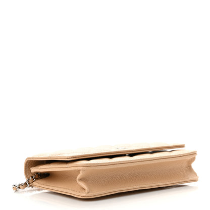 Chanel Caviar Quilted Wallet On Chain WOC Beige 3 of 11