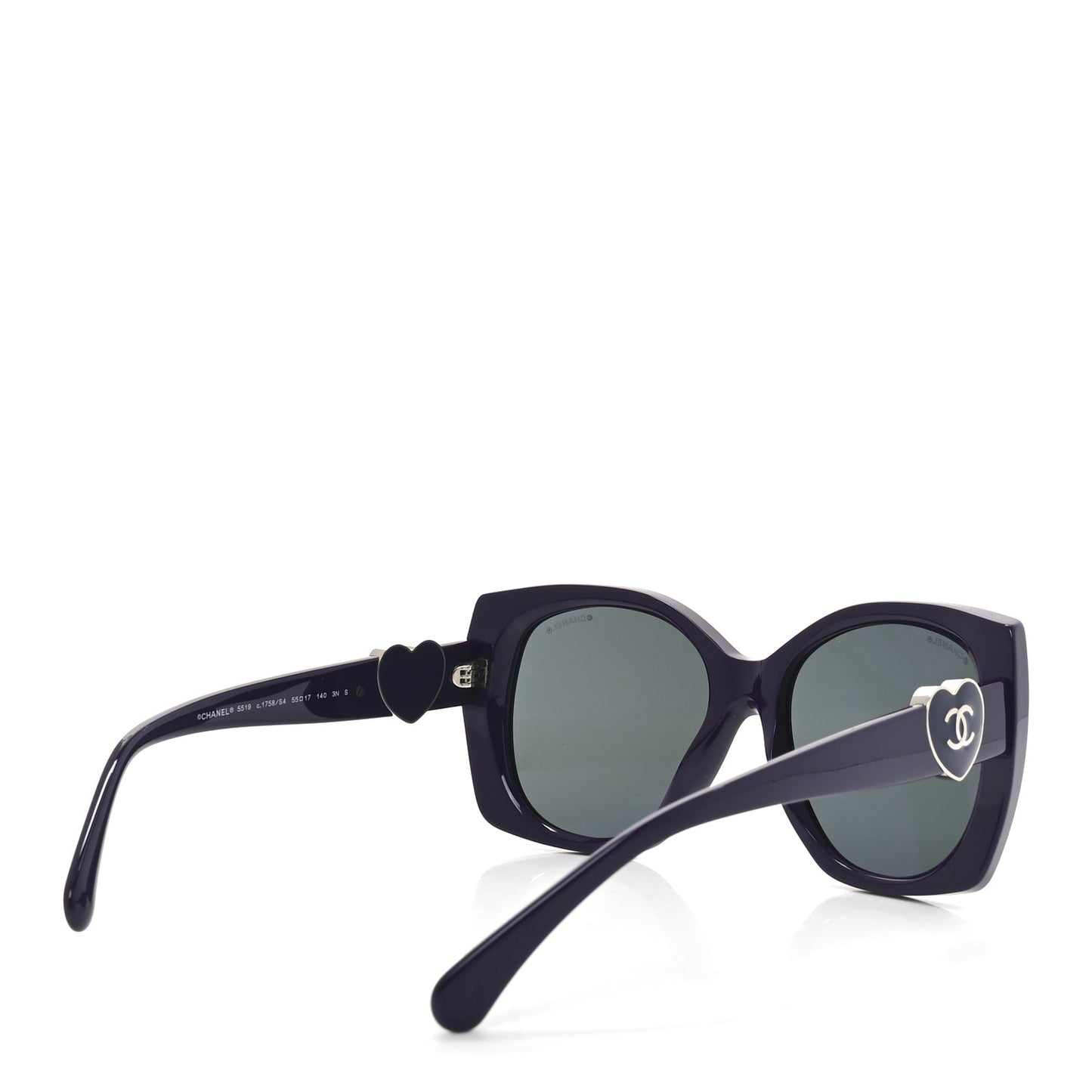 Acetate Square CC Heart Sunglasses 5519 Purple