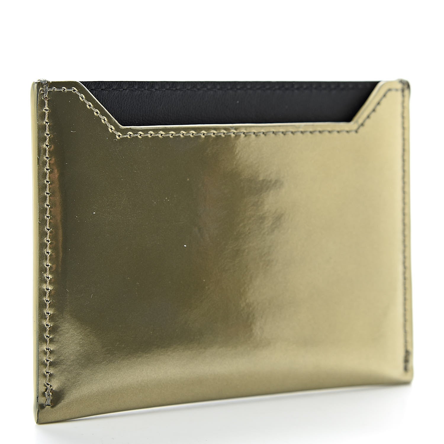 Celine Metallic Calfskin Card Holder Gold 3 of 6