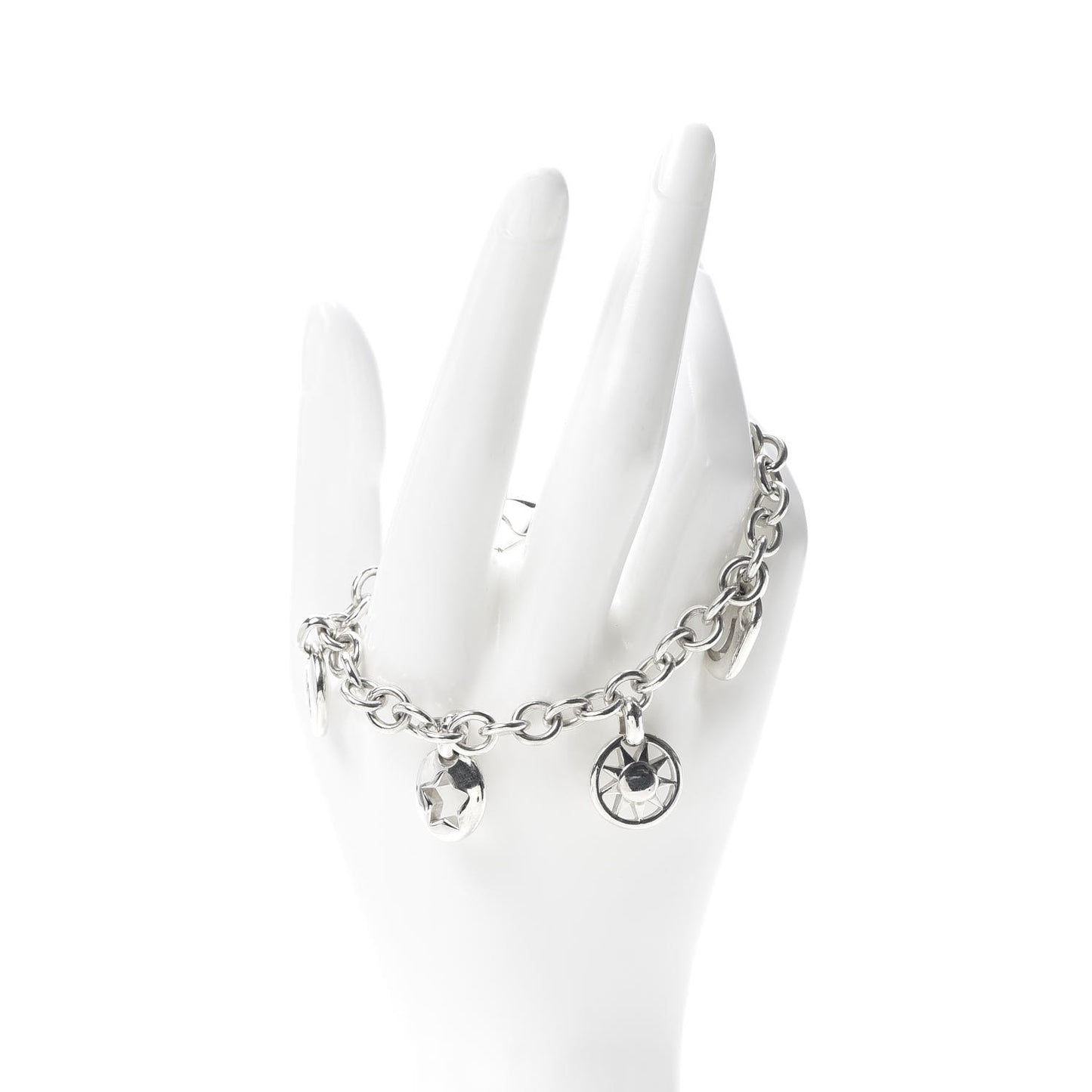 Sterling Silver Stencil Charm Bracelet