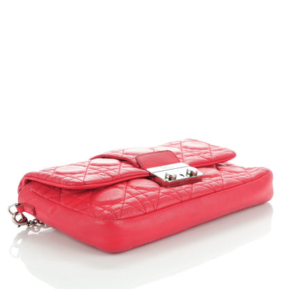 Christian Dior Lambskin Cannage New Lock Pouch Geranium 4 of 8