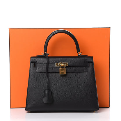 Hermes Epsom Kelly Sellier 25 Black 10 of 10