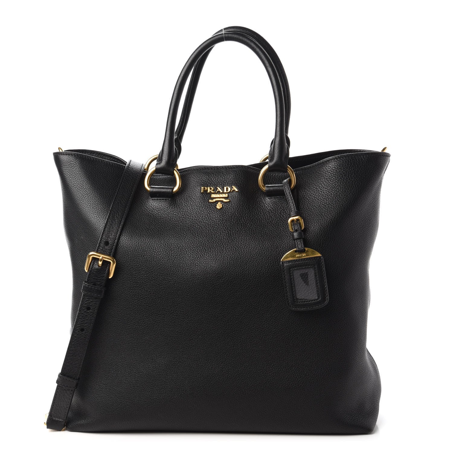 Prada Vitello Phenix Tote Black 1 of 9