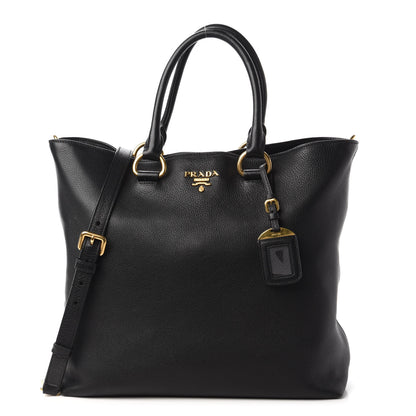 Prada Vitello Phenix Tote Black 1 of 9