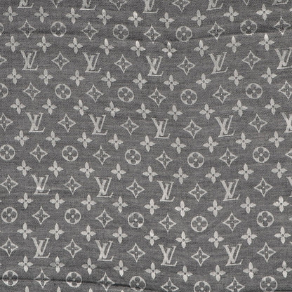 Louis Vuitton Silk Wool Monogram Denim Shawl Black 1 of 5