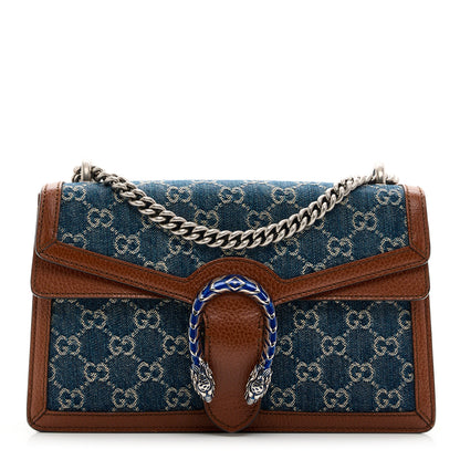 Gucci New Denim GG Monogram Dollar Calfskin Enamel Small Dionysus Shoulder Bag Blue Tea Cuir Epilog Electric Blue 2 of 21