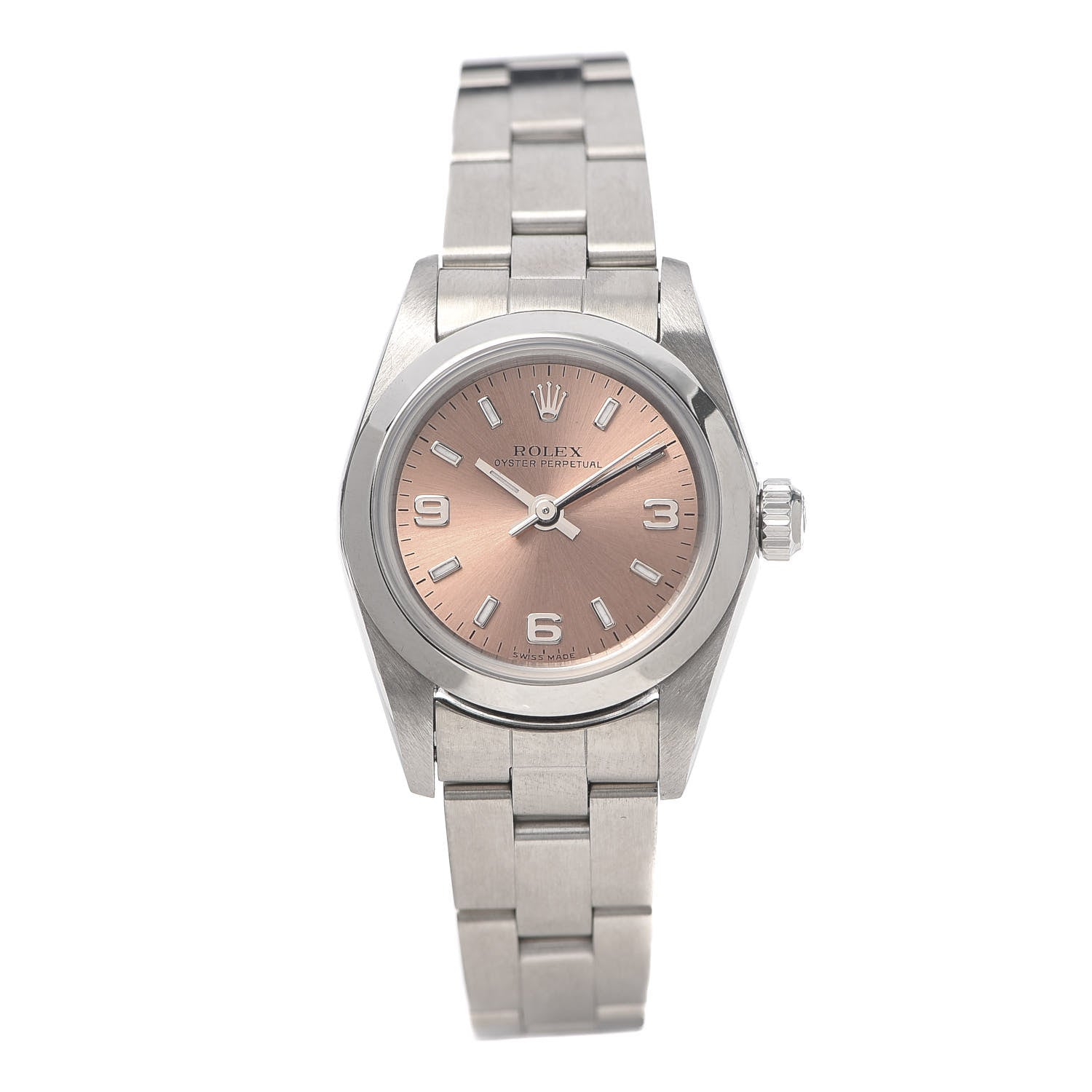 Rolex Stainless Steel 24mm Oyster Perpetual Watch Pink 76080 1 of 5