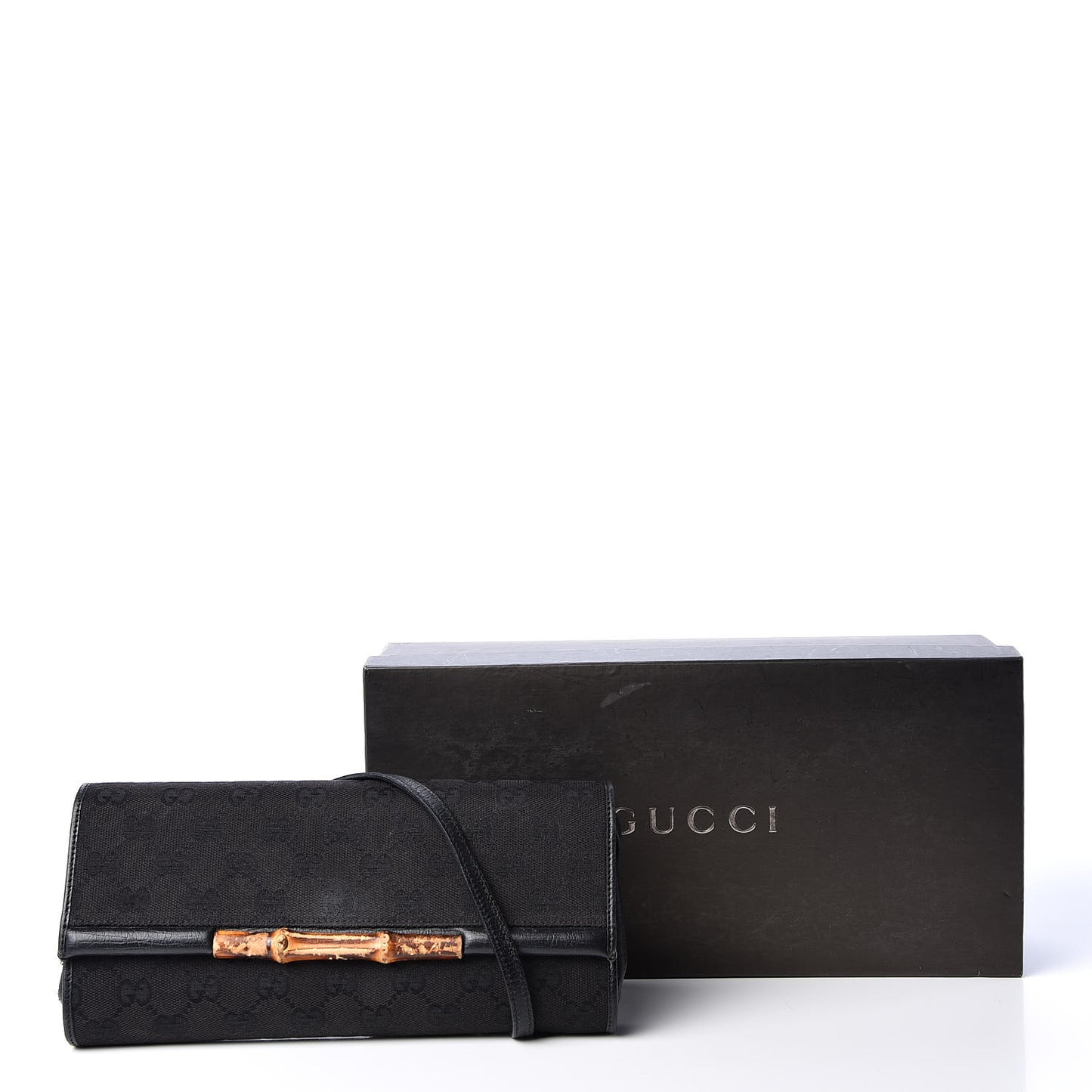 Monogram Bamboo Bar Clutch Black
