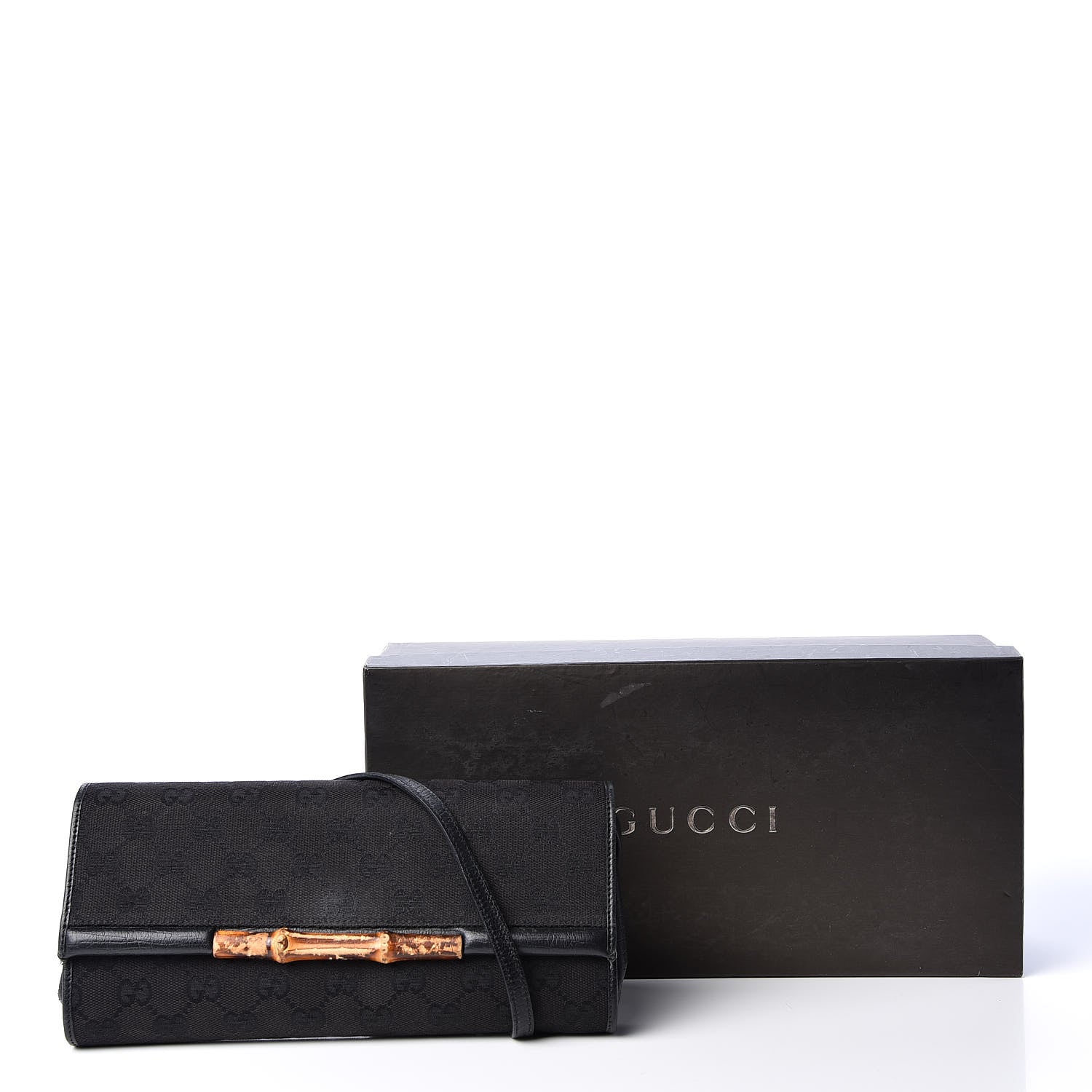 Gucci Monogram Bamboo Bar Clutch Black 10 of 10