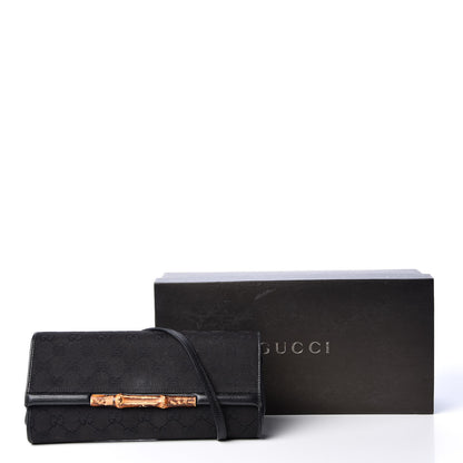 Gucci Monogram Bamboo Bar Clutch Black 10 of 10
