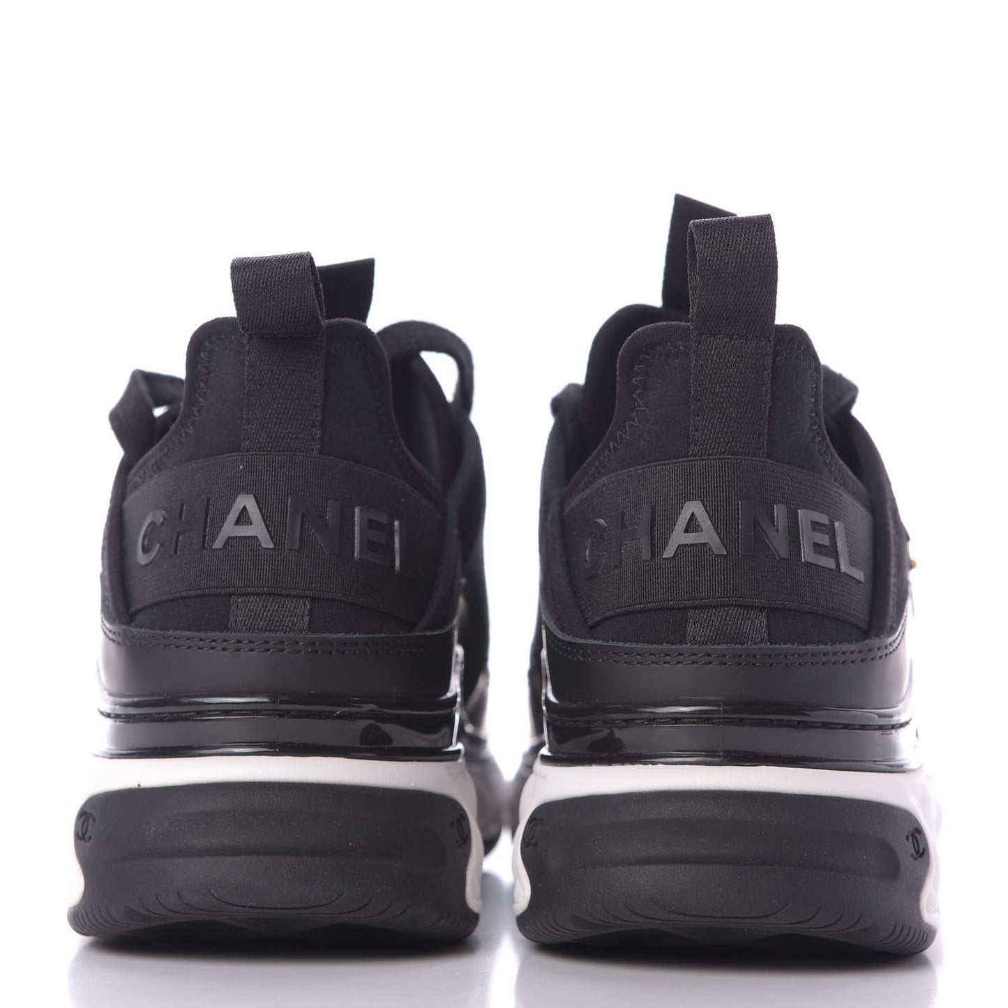 Velvet Calfskin Mixed Fibers CC Sneakers 37 Black