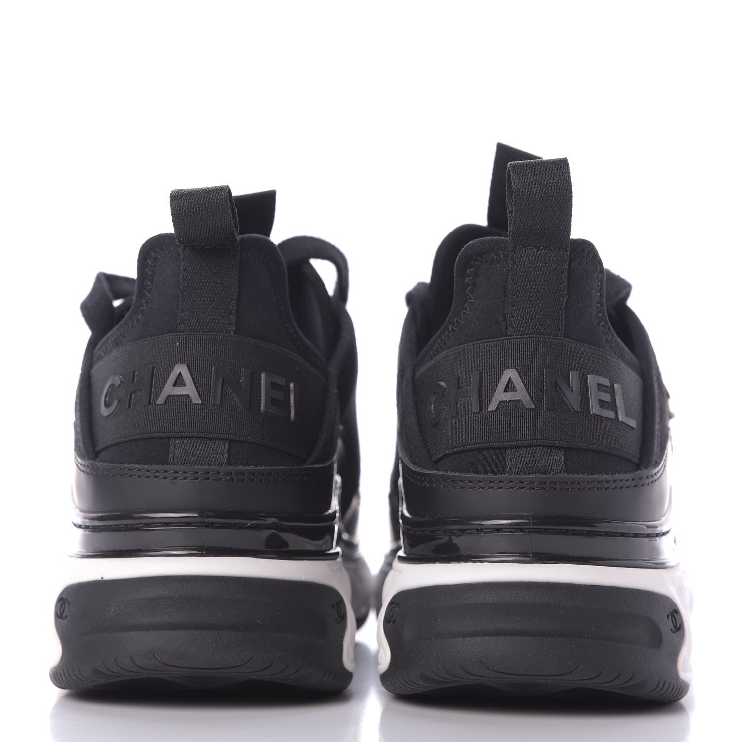 Chanel Velvet Calfskin Mixed Fibers CC Sneakers 37 Black 5 of 11