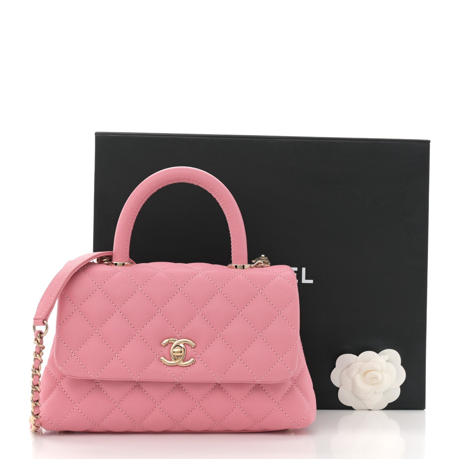 Chanel Caviar Quilted Mini Coco Handle Flap Pink 11 of 11