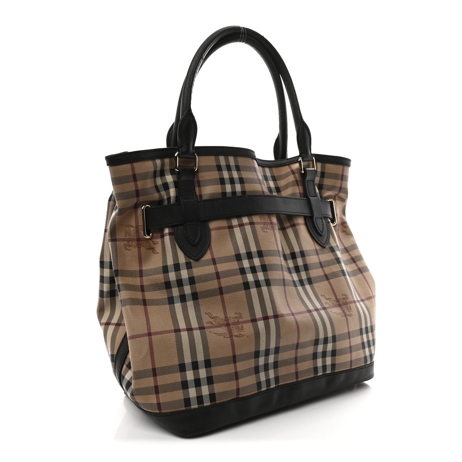Burberry Haymarket Check Medium Golderton Tote Chocolate 3 of 13