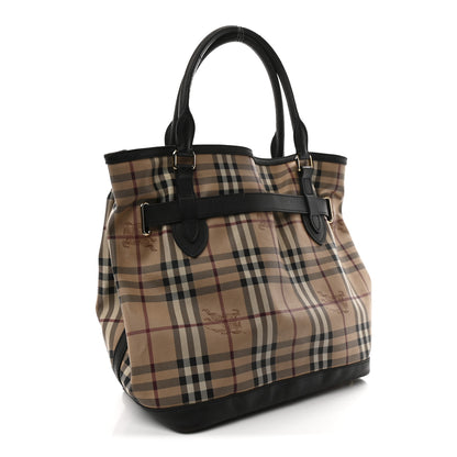 Burberry Haymarket Check Medium Golderton Tote Chocolate 3 of 13
