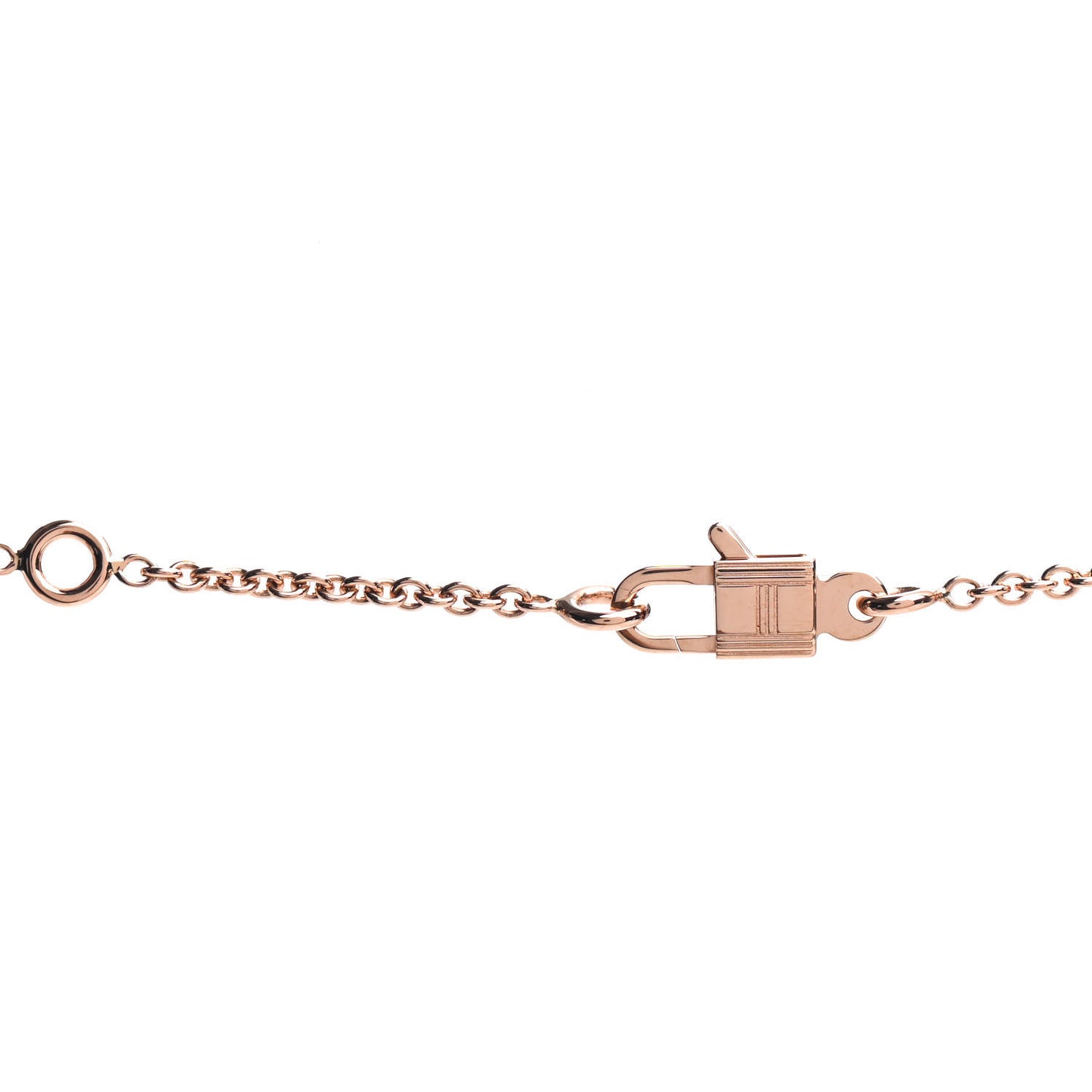 18K Rose Gold Diamond Amulettes Cadenas Pendant Necklace