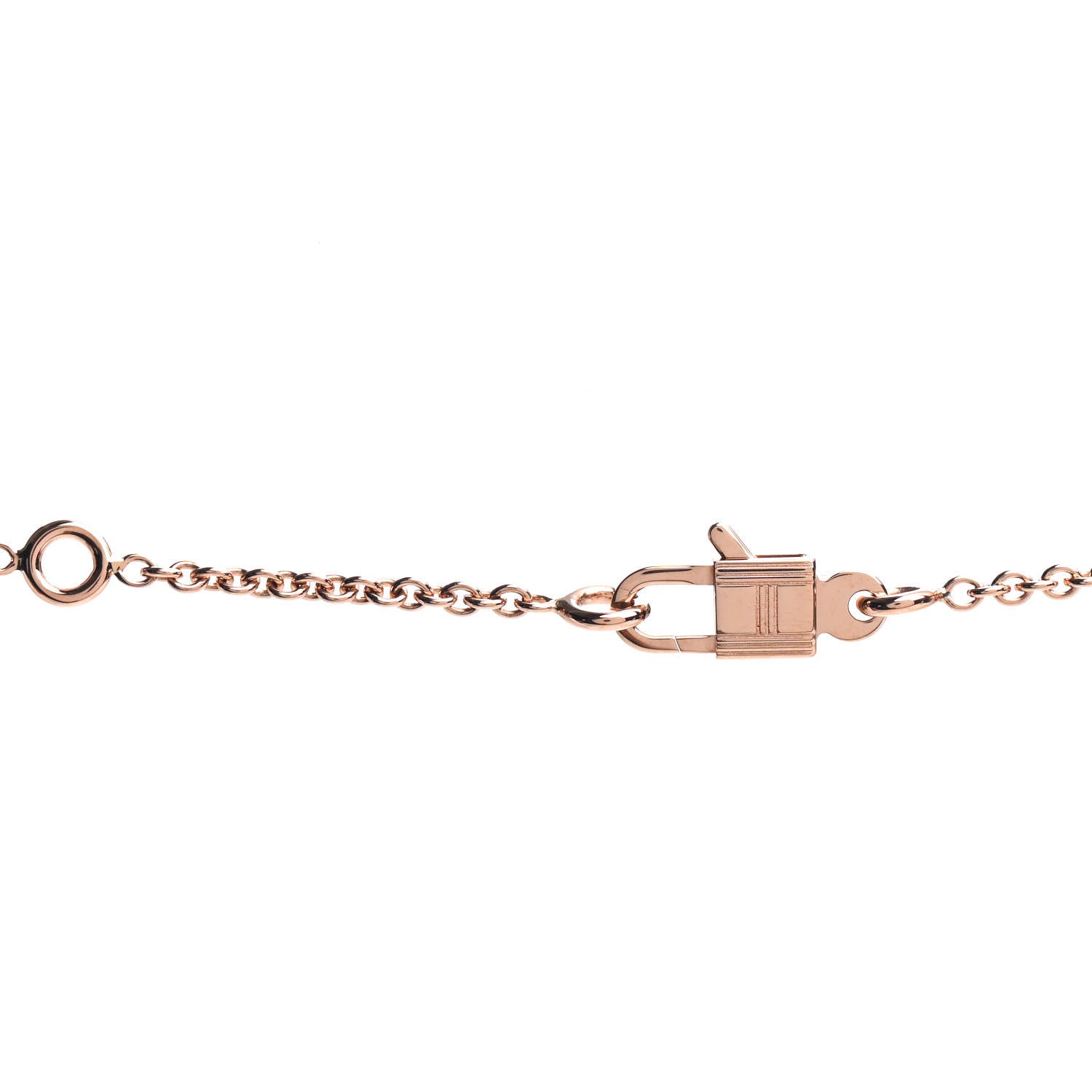 Hermes 18K Rose Gold Diamond Amulettes Cadenas Pendant Necklace 4 of 6