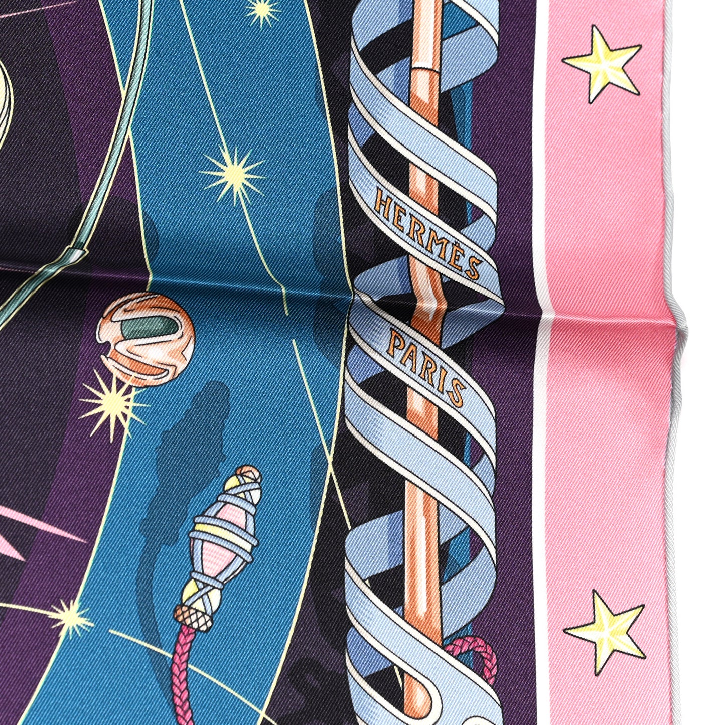 Silk Chorus Stellarum Scarf 70 Rose Bleu Cobalt