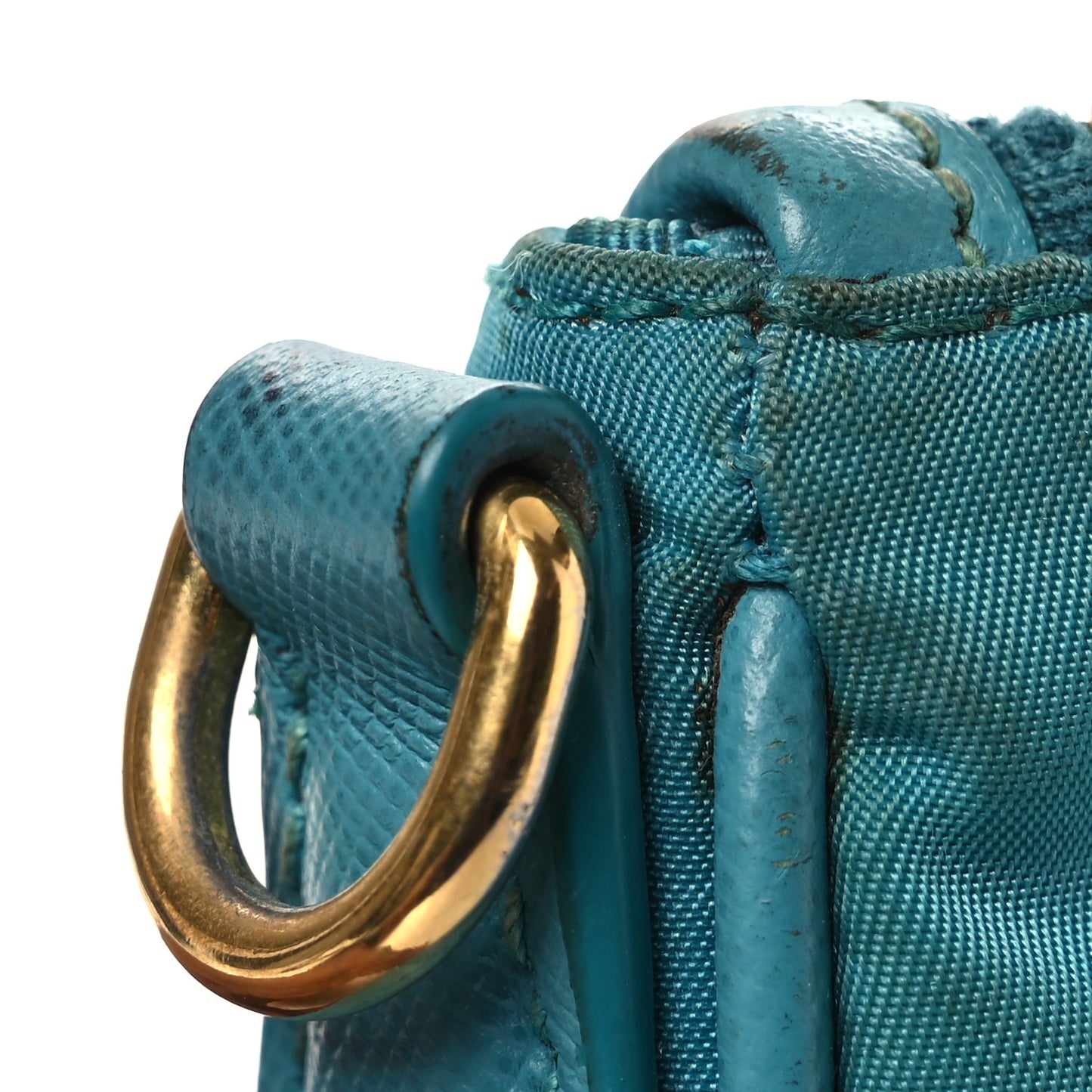 Tessuto Nylon Saffiano Crossbody Bag Turchese