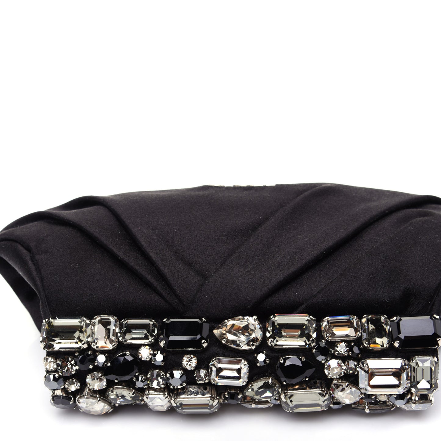 Satin Stones Clutch Black