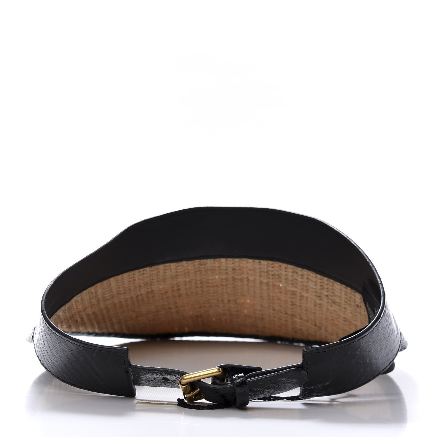 Gucci Raffia Elaphe GG Embroidered Visor M Ivory Black 5 of 8