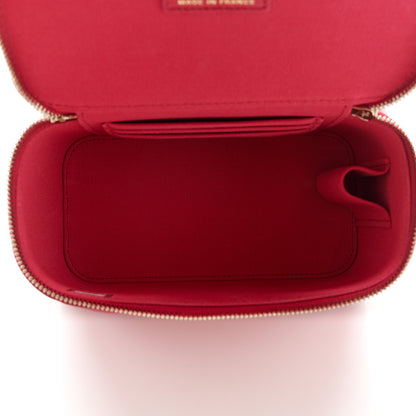 Chanel Lambskin Quilted Small Top Handle Vanity Case With Chain Dark Pink 5 of 11