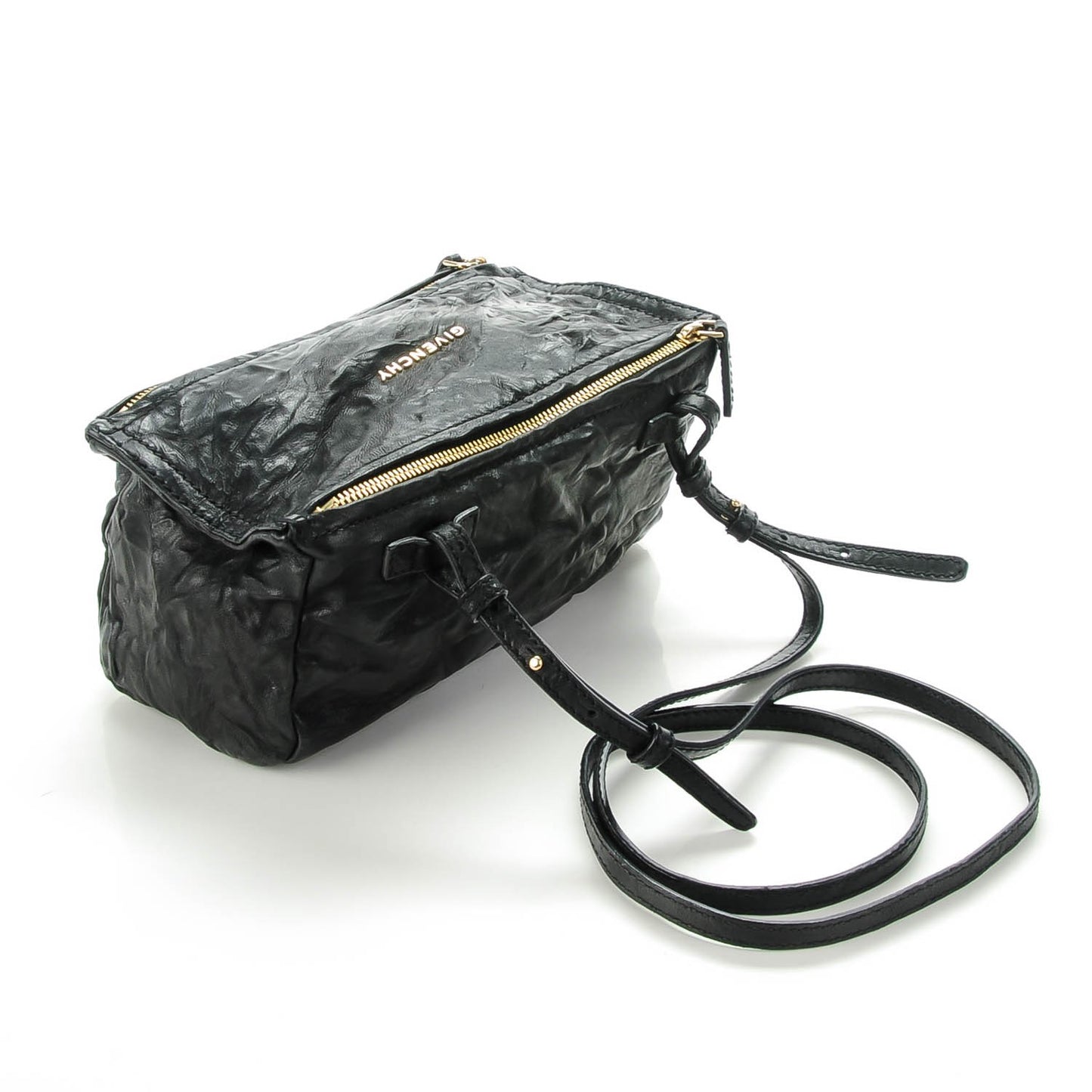 Tumbled Sheepskin Mini Pandora Bag Black