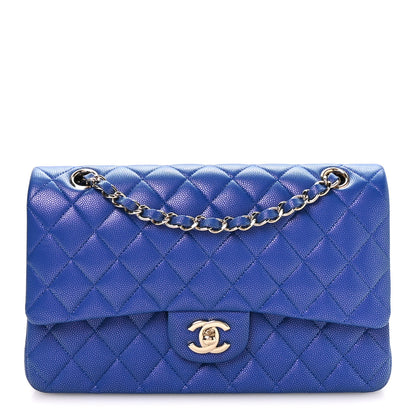 Chanel Iridescent Caviar Quilted Medium Double Flap Blue 1 of 10
