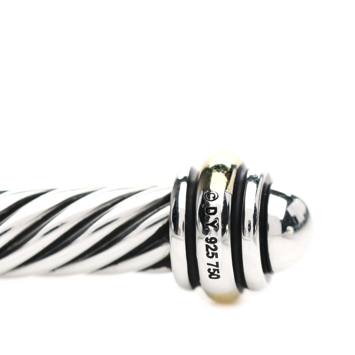 Sterling Silver 18K Yellow Gold 4mm Cable Classics Bracelet