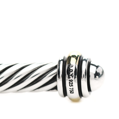 David Yurman Sterling Silver 18K Yellow Gold 4mm Cable Classics Bracelet 4 of 5