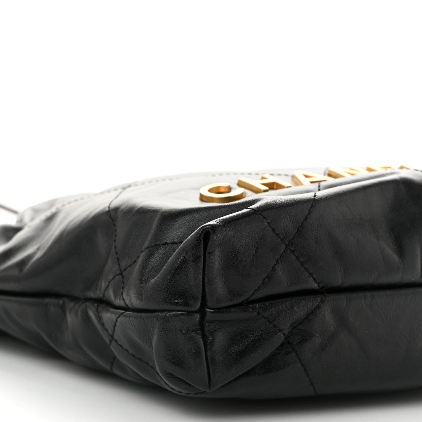 Shiny Calfskin Quilted Mini Chanel 22 Black