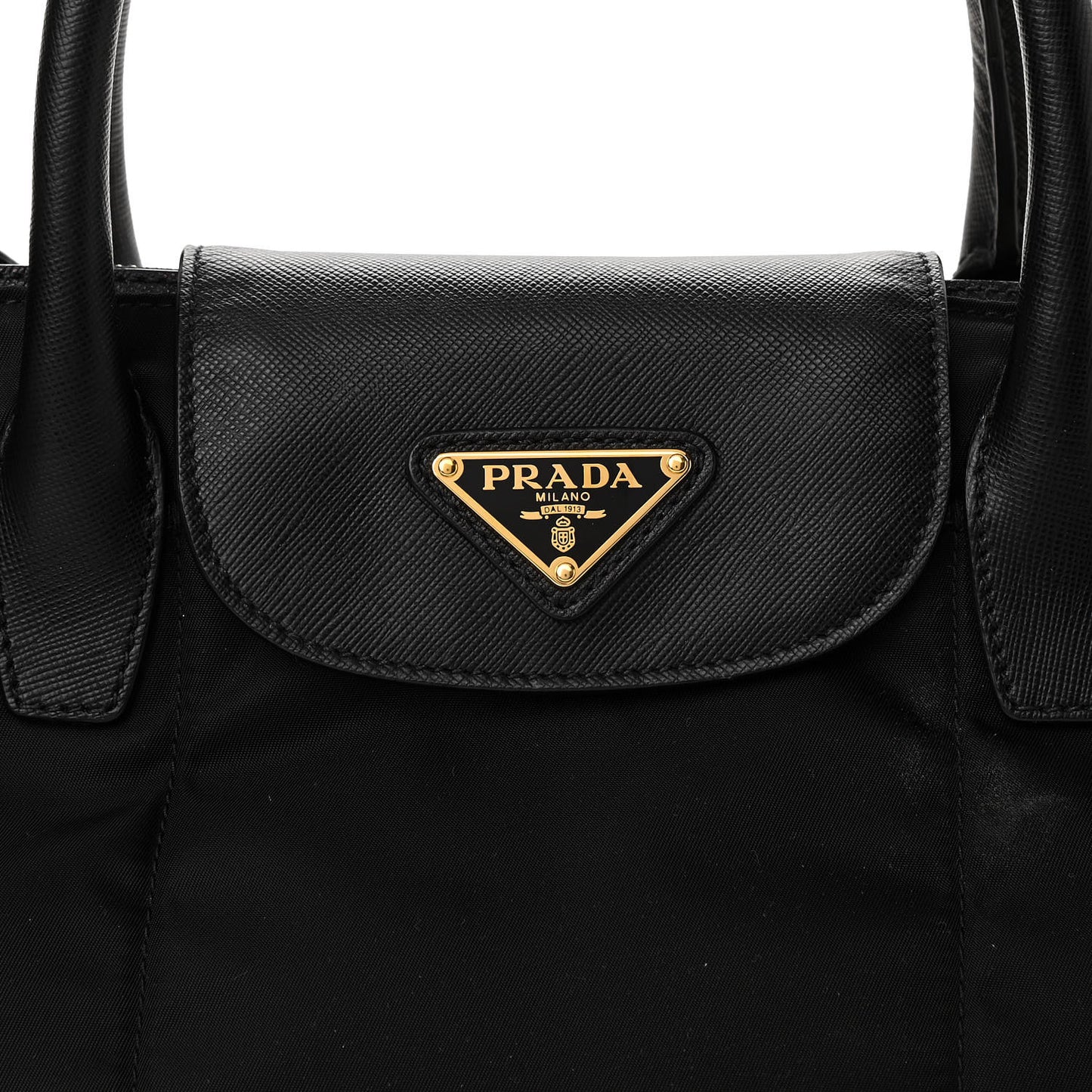 Tessuto Nylon Saffiano Tote Black