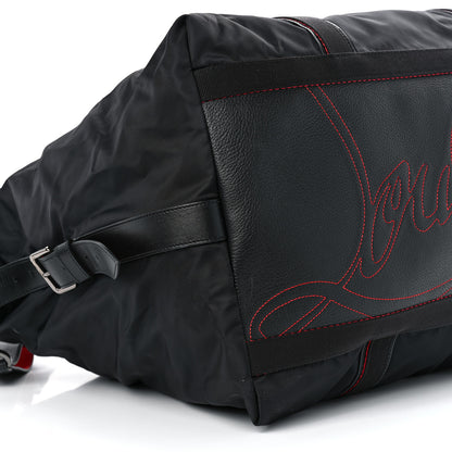 Christian Louboutin Nylon Calfskin Paris Loubcity Weekender Black Gunmetal 8 of 10
