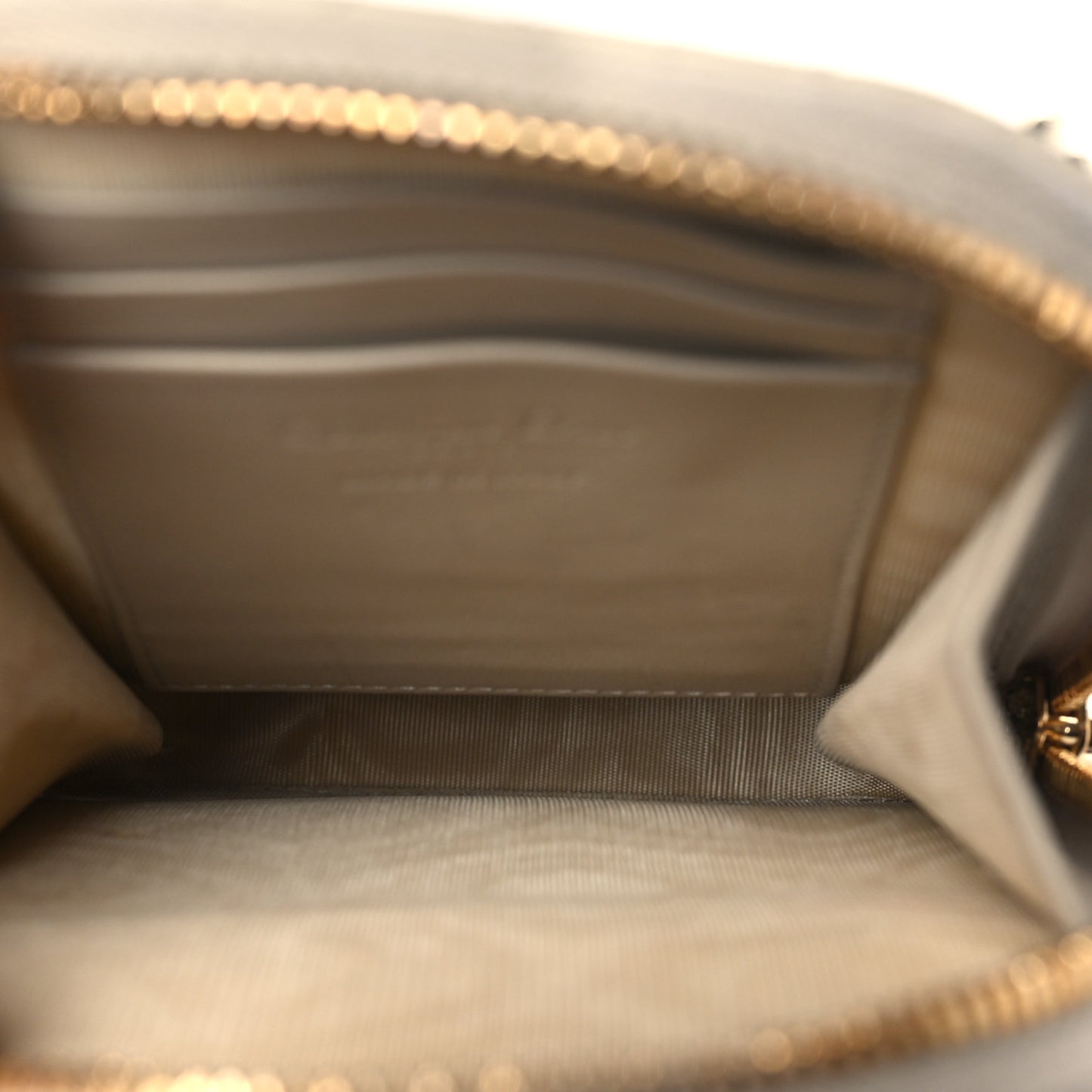 Lambskin Cannage Lady Dior Phone Holder Beige