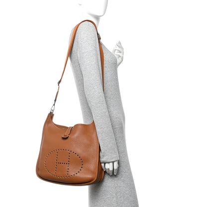 Hermes Taurillon Clemence Evelyne III PM Gold 2 of 14