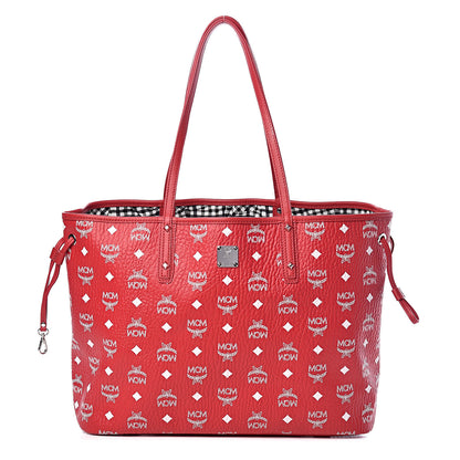 MCM Visetos Medium Liz Reversible Shopper Tote Ruby Red 1 of 14